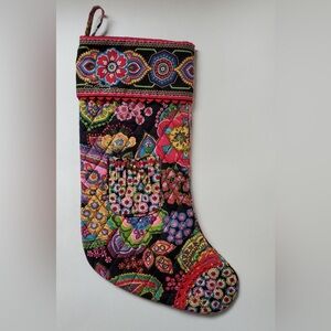 Vera Bradley Christmas Stocking Symphony in Hue Black with Floral Pattern